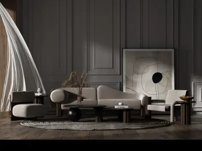 Modern Living Room - Luxury 3D Interior Design 3D model