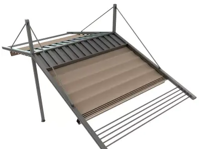 Motorized Pergola 3a composite grey metalic 3D model