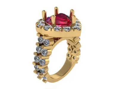 Heart Halo Ring 4007 3D print model