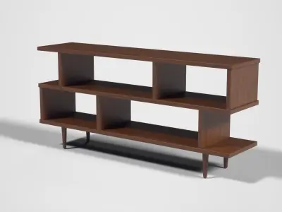 Ashlyn book Shelve walnut Low-poly 3D model