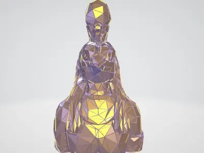 Ra bust WIREFRAME VORONOI WIREMESH MESH 3D print model