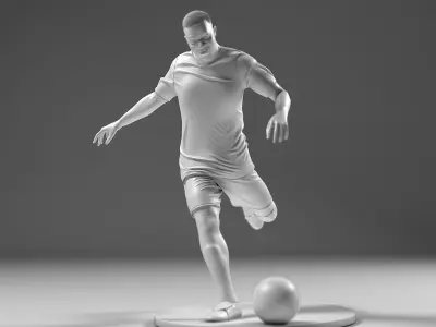 Footballer 05 Footstrike 02 Stl 3D print model
