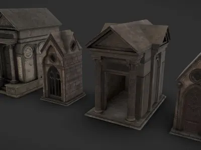 Crypts 07-10 Low-poly 3D model