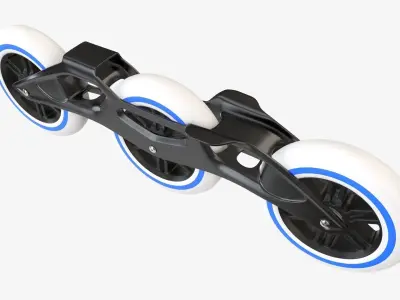 Racing roller skates frame and wheels 3D model