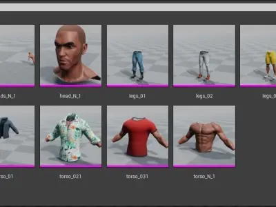 UE4 Advanced Modular Character Male Integrated to ALS system Free low-poly 3D model