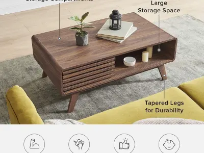 Modern Coffee Table with dual side storage Low-poly 3D model