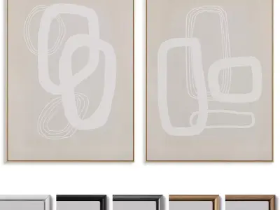 Abstract Painting Frame set 3D model 258