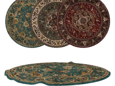 Round Rug Set 287 3D model