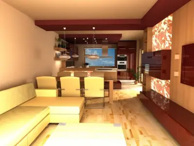 Contemporary Kitchen Scene 07 3D model