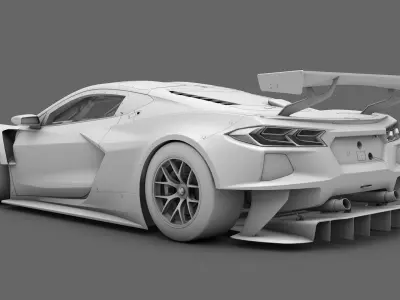 Chevrolet Corvette C8R GT3 GTLM Low-poly 3D model