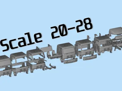 3Dprintable truck benz  SK Series low roof Cab   3D print model