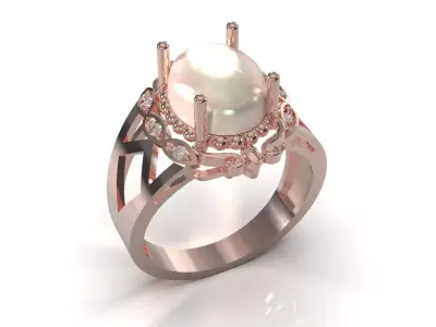 Elegant Rose Gold printable Ring model jr00343 3D print model
