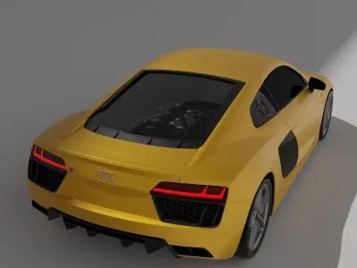 high-poly audi r8 3D model