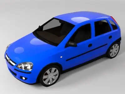 OPEL CORSA C 5D LOWPOLY Low-poly 3D model