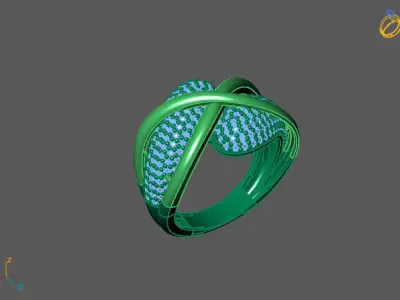 STL 3DM Print Ready Women Diamond Ring Lightweight Printable  3D print model 104