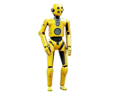 DROID C6-DS V2 Rigged for Unreal Engine - Unity - MIXAMO 3D model