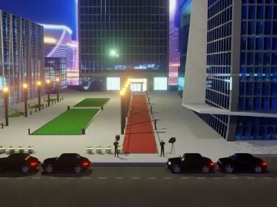 red carpet event Low-poly 3D model