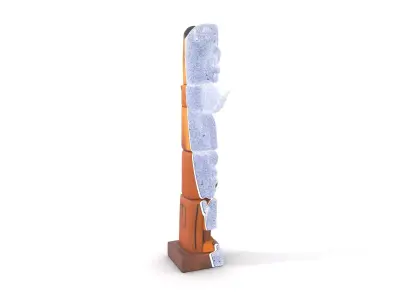 Wooden Totem Sculpture model pack Low-poly 3D model