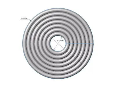 Dome concentric wave ripple modern ceiling rosette and wall art 3D print model