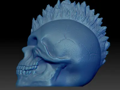 Punk-Skull STL-3D-Print-Model High-Polygon 3D print model