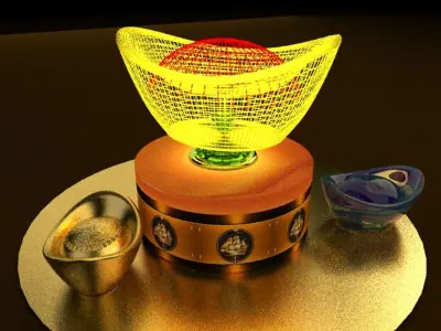 Chinese gold ingot    3D model buy