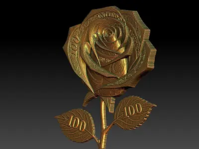 17 Rose 100usd CNC Relief Model 3D print model