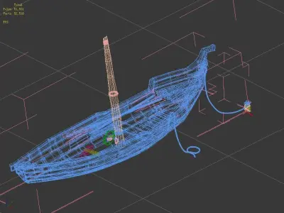 Game Beach Stranding Boat 06 3D model