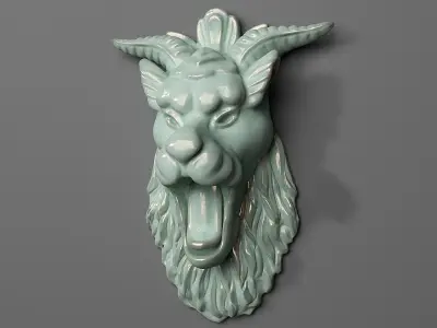 Sculpture-01 chinese lion head 3D print model
