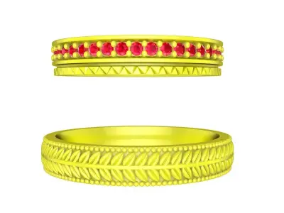 6216 Luxury Leaf Diamond Ring 3D print model