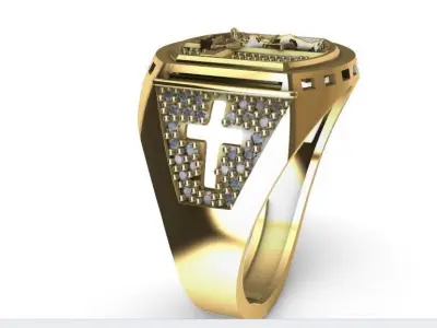 Anillo para caballero-hombre -de cristo v-  3D print model