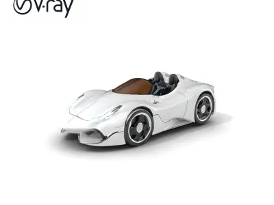 Futuristic Roller Coaster Car Model Pack Low-poly 3D model