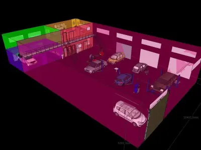 Garage Renault Free 3D model