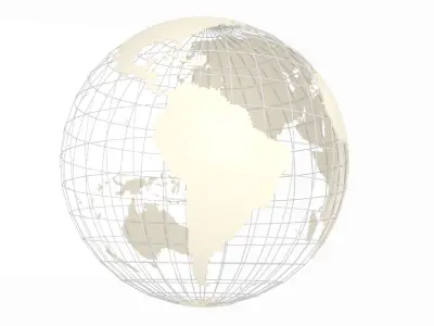 Globe News Skeleton Ash White Color 3D model