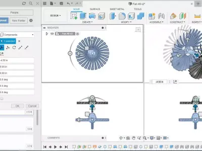3D modeling turbine blade in software 3D print model