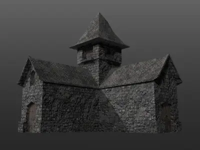 3D Pbr Medieval House game ready Free low-poly 3D model