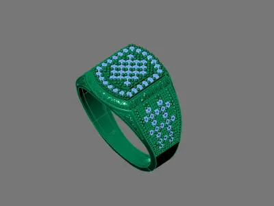 Gents Rings Diamond Men Ring STL 3DM 3D ready print model 3D print model