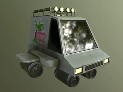 Stylized Cyberpunk Car With 2 Texture Low-poly 3D model