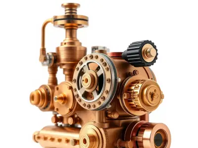 Steam Engine Gear model pack Low-poly 3D model