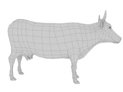 cow base mesh Low-poly 3D model