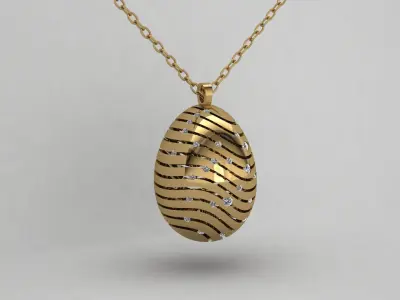 Luxury Egg-Shaped Pendant  3D print model
