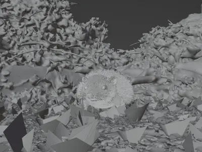 Hedgehog 3D rigged animated  3D model