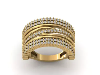STL 3DM Print Ready Women Diamond Ring Lightweight Printable  3D print model 76