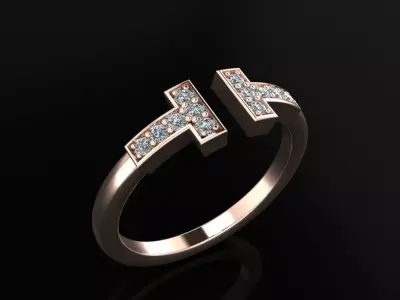 Tiffany T Ring 3D print model buy