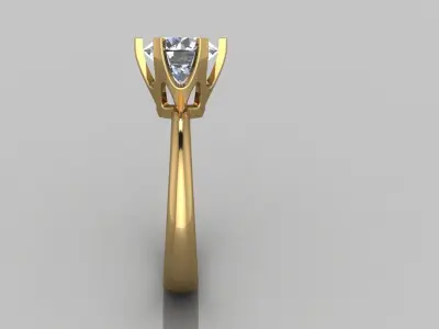 Solitaire ring 3D print model