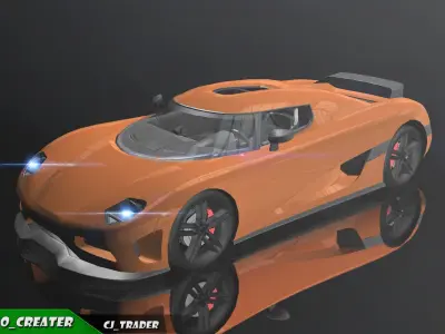 Low-Poly Koenigsegg CCX Racing Car 3D Model Low-poly 3D model