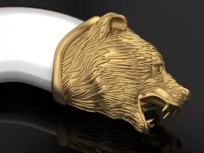 Jewelry Bear Tooth Pendant  Gold 3D print model