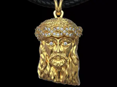 JESUS CHRIST HEAD PENDANT NECKLACE 3D print model