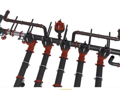 Industrial Pipes collection 3D model