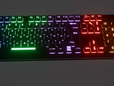 Gaming Keyboard RGB low poly game ready  Free low-poly 3D model