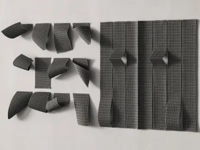 280 decorative wall art 12 metal wall sculptures P01 3D model